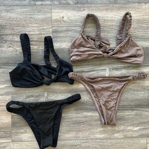 Vitamin A Black and Brown Bikini Set, Size Small